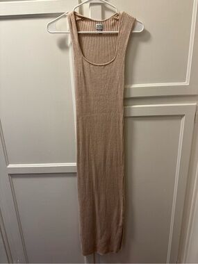 Rhythm. Ribbed Maxi Tank Dress in Beige
